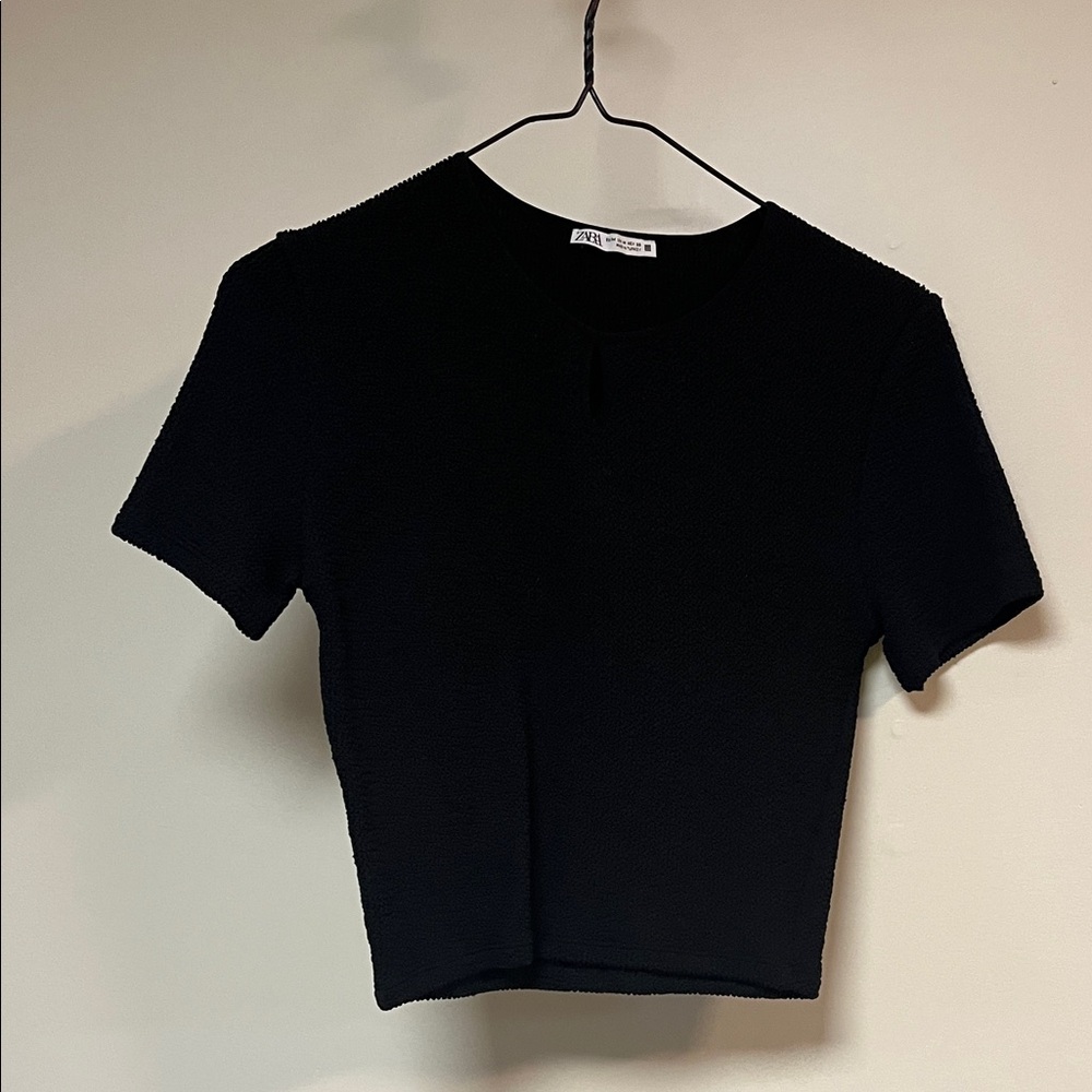 Zara Black Keyhole Crop Top